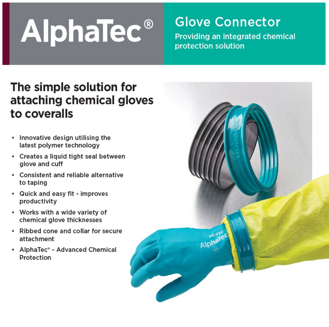 Ansell Microgard Ltd on Twitter "AlphaTec® Glove Connector* The
