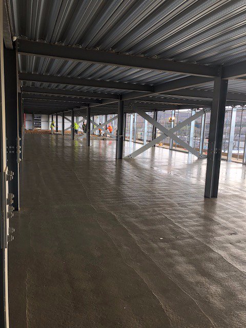 NSDecking's tweet photo. Despite plunging temperatures, NSD working hard to maintain programme by pouring concrete in freezing conditions at Huddersfield https://t.co/vtybgQIfvF