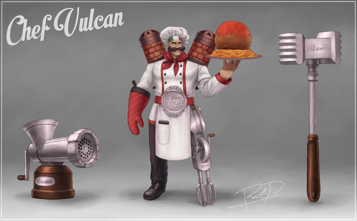 SmittenGFG's tweet photo. Would you buy a #ChefVulcan skin? @TheKrushalator wants proof. 

(Art Cred: @Rob_Draws) https://t.co/adUzy5fsfw