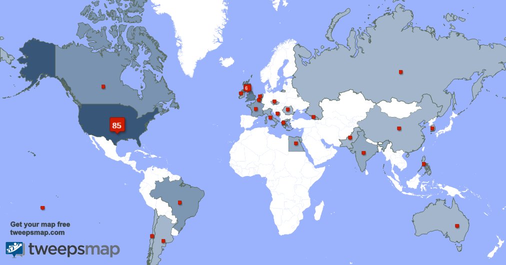 My followers are in USA(84%), UK.(6%)... Get your map too: tweepsmap.com/!TroubleMakinB…