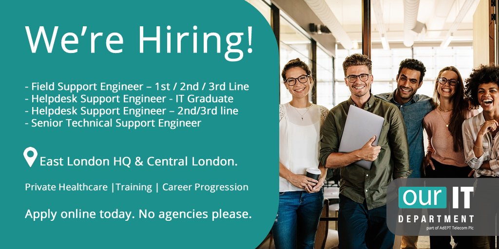 #FridayFeeling Work in IT but fed up with your job?  Come and work for one of #Londons fastest growing IT Support companies. Find out more and apply online today >> pos.li/286agt << 

#Resume #job #TweetMyJobs #HR #Careers #Hiring #NowHiring #JobOpening #ITSupport #Jobs
