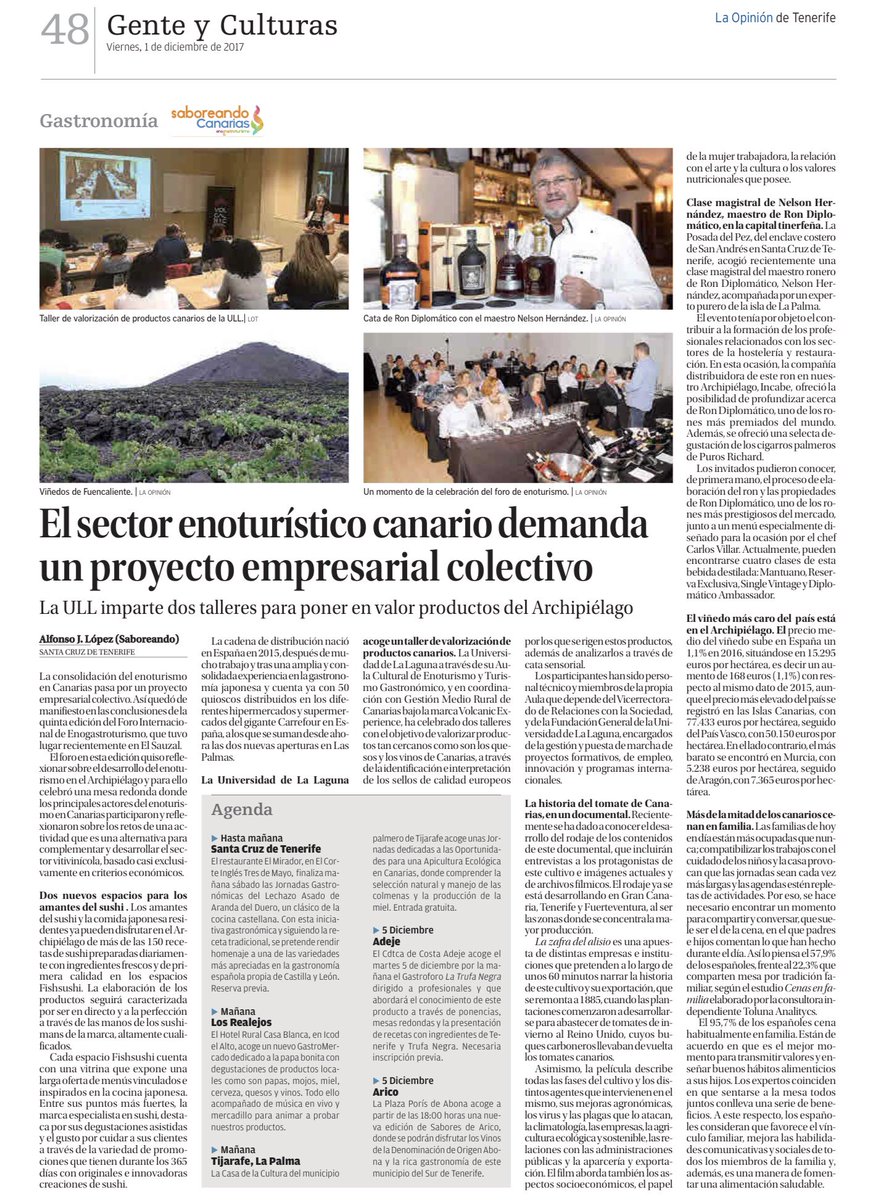 SaboreandoCan's tweet photo. Como cada viernes, acudimos a nuestra cita semanal en La Opinión de Tenerife para que conozcas toda la actualidad, las noticias y los eventos + importantes del #enogastroturismo en #Canarias. ¡Gracias por leernos! 😉

https://t.co/1U3cobaOVb https://t.co/LIcOPwUnzW