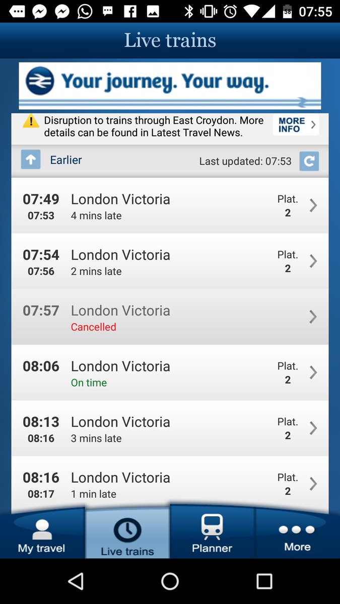 ryangoeden's tweet photo. @SouthernRailUK You've done it yet again. Stringing us along like you're going to be on time and then, on I'm on the platform, delay with no update in site. https://t.co/BsVQTBViSI