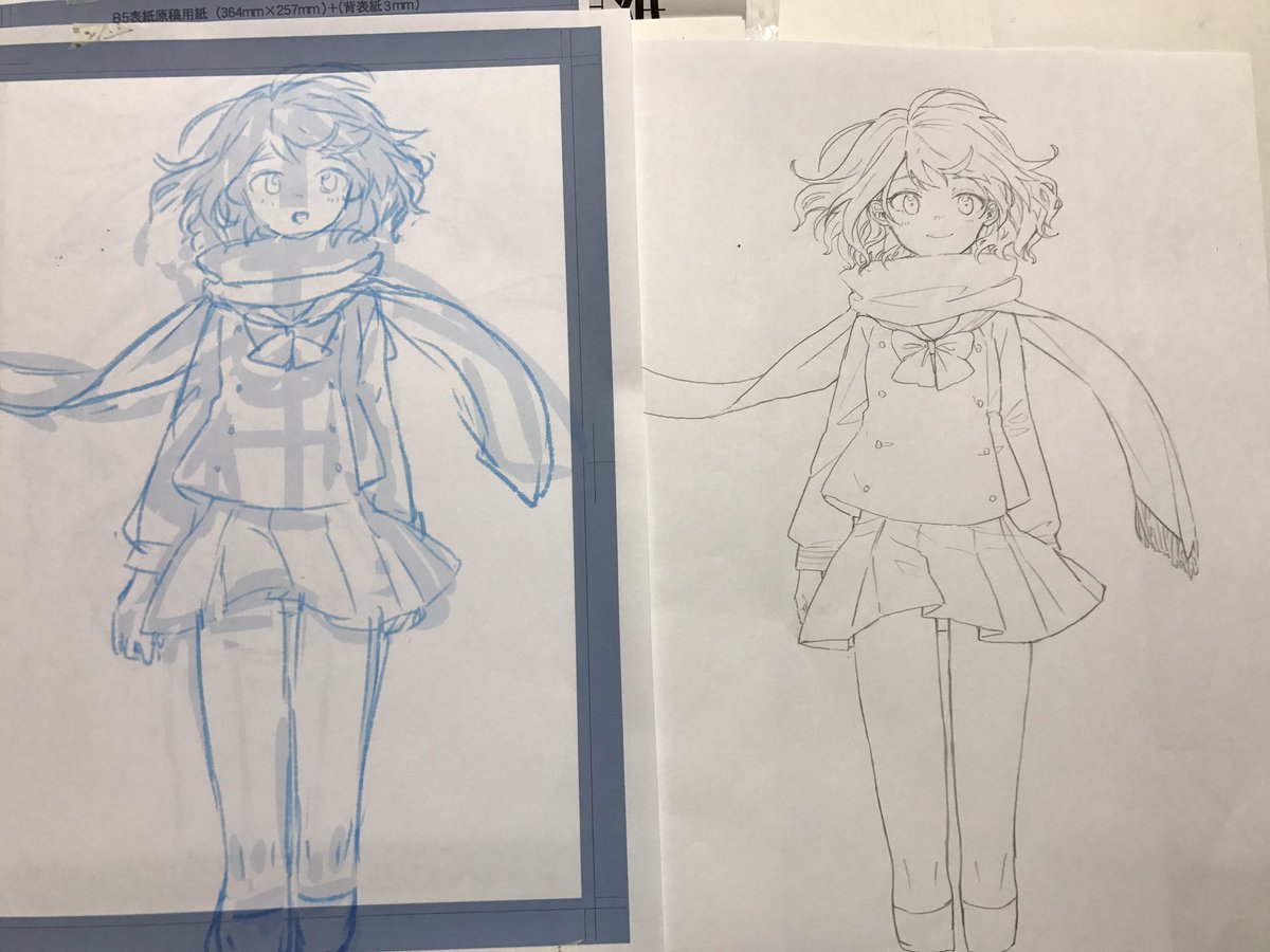 ラフと線画 