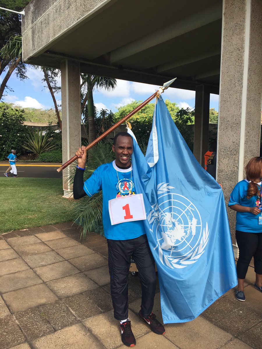 NLinKenya's tweet photo. A run at the UN in Nairobi to create awareness for AIDS and to encourage people to take an HIV test. #UNrun #WorldAidsDay https://t.co/4xY9pZibCd
