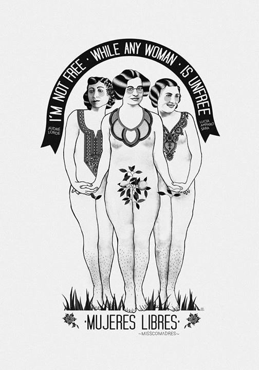 AlhamaMolina's tweet photo. Le tengo especial cariño a esta ilustración, nuestro homenaje a "Mujeres Libres" #MissComadres,nuevos diseños de camis recién salitos del horno de @Partisano_cat #LuciaSánchezSaornil #AmparoPoch #SaraBerenger #MujeresLibres #anarcofeminismo 💜🖤 https://t.co/aMCiJcf8M6