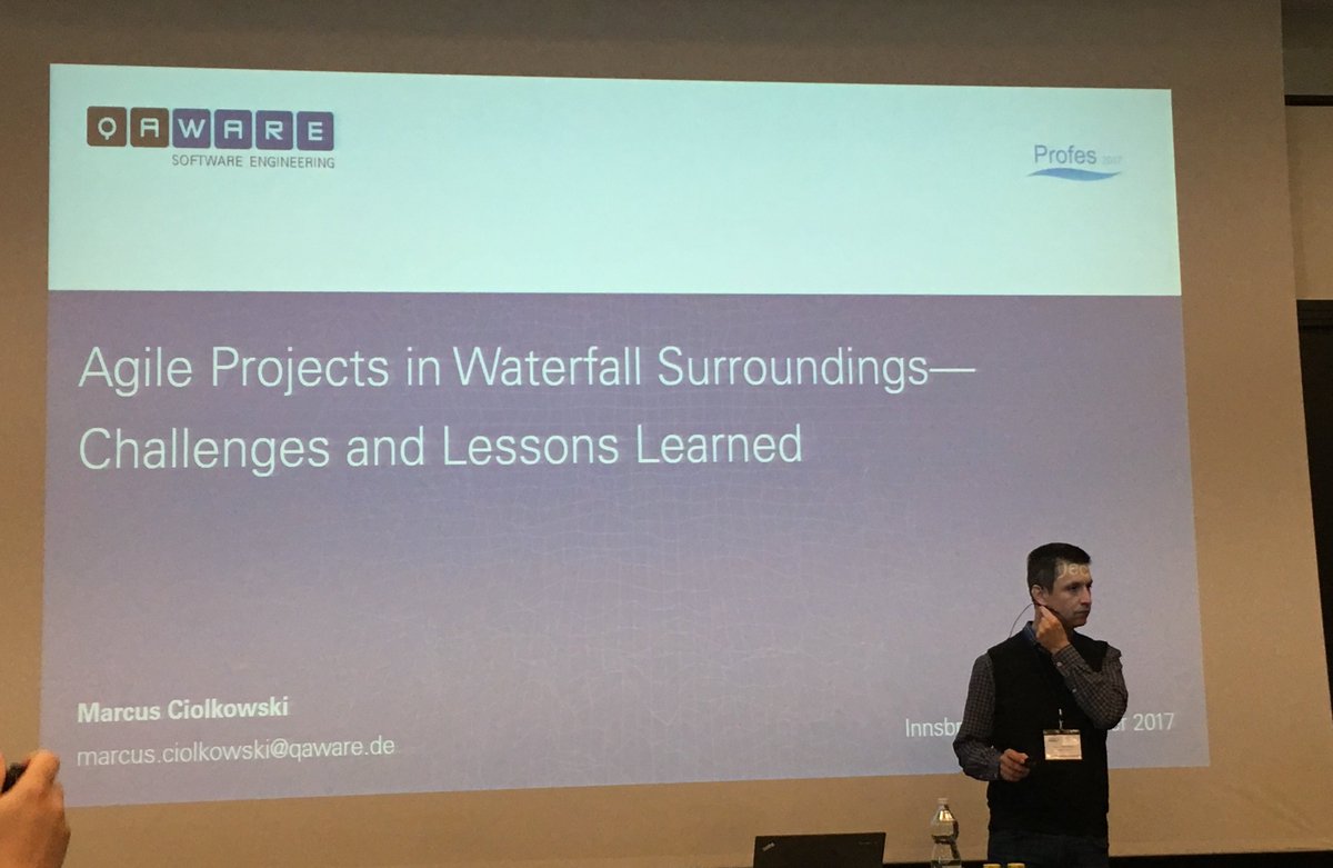 PROFES_conf's tweet photo. Marcus Ciolkowski from @qaware now kicks off the second day of #Profes17 with his keynote! https://t.co/aF9cWsU2eA