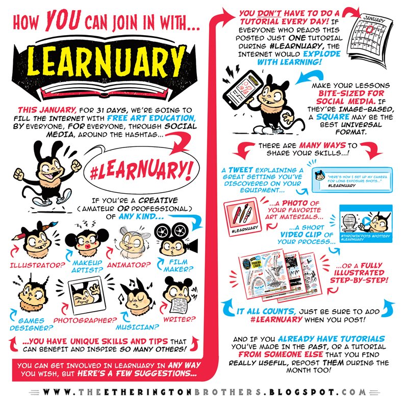 EtheringtonBros's tweet image. 2018 preview 1: Here&apos;s how YOU can get involved in #LEARNUARY this JANUARY! FULL details of WHAT Learnuary is, and what WE&apos;RE going to be doing for it, RIGHT HERE:theetheringtonbrothers.blogspot.co.uk/2017/12/2018-p… #howtodraw #arteducation #freelearning #learn #tutorials #howtoTHINKwhenyouDRAW #skillUP