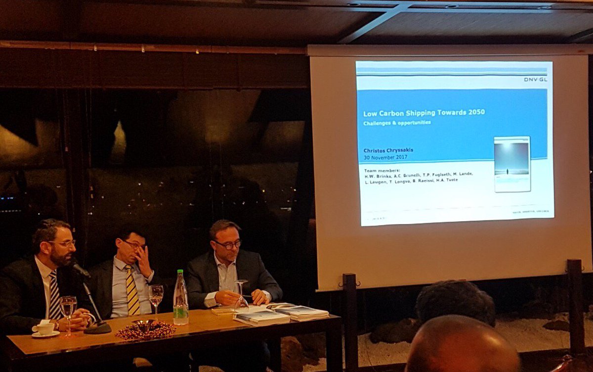 About last night! 
 Presentation of the report:‘Low Carbon Shipping Towards 2050: Challenges and Opportunities’.

#dnvgl #bluegrowth #shipping #lowcarbon #lowcarbonshipping #piraeus