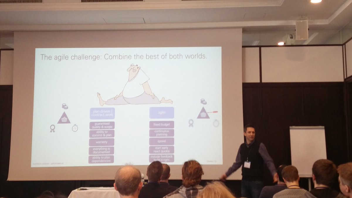 cesi_chairs's tweet photo. Marcus Ciolkowski (@qaware) speaks about challenges & lessons learned of #agile projects in waterfall surroundings #SoftwareDevelopment #Cloud #DevOps in a keynote of #profes17 @PROFES_conf https://t.co/CFpDBBnvjw