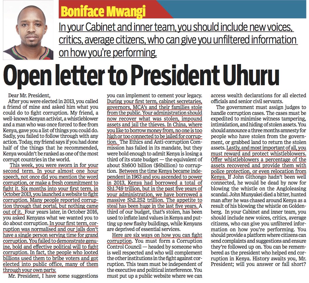 bonifacemwangi's tweet photo. Between the time Kenya became independent in 1963 &amp; Uhuru ascending to power in 2013,Kenya had borrowed a total of Sh1.749 trillion,but in the past 5 years of Uhuru administration,we have borrowed a massive Sh2.252 trillion.The appetite to steal has been huge in the last 5 years. https://t.co/RGFR0WKCu6
