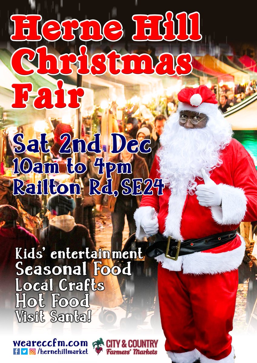 Join us tomorrow for the annual <a href="/hernehillmarket/">hernehillmarket</a> Christmas Fair 2017! 10-4pm on Railton Road!! Lots of seasonal foods , Arts &amp; Crafts plus Santa !! 🎄🎄🎄 <a href="/hernehillforum/">Herne Hill Forum</a> @HerneHillMkt @HiddenHerneHill