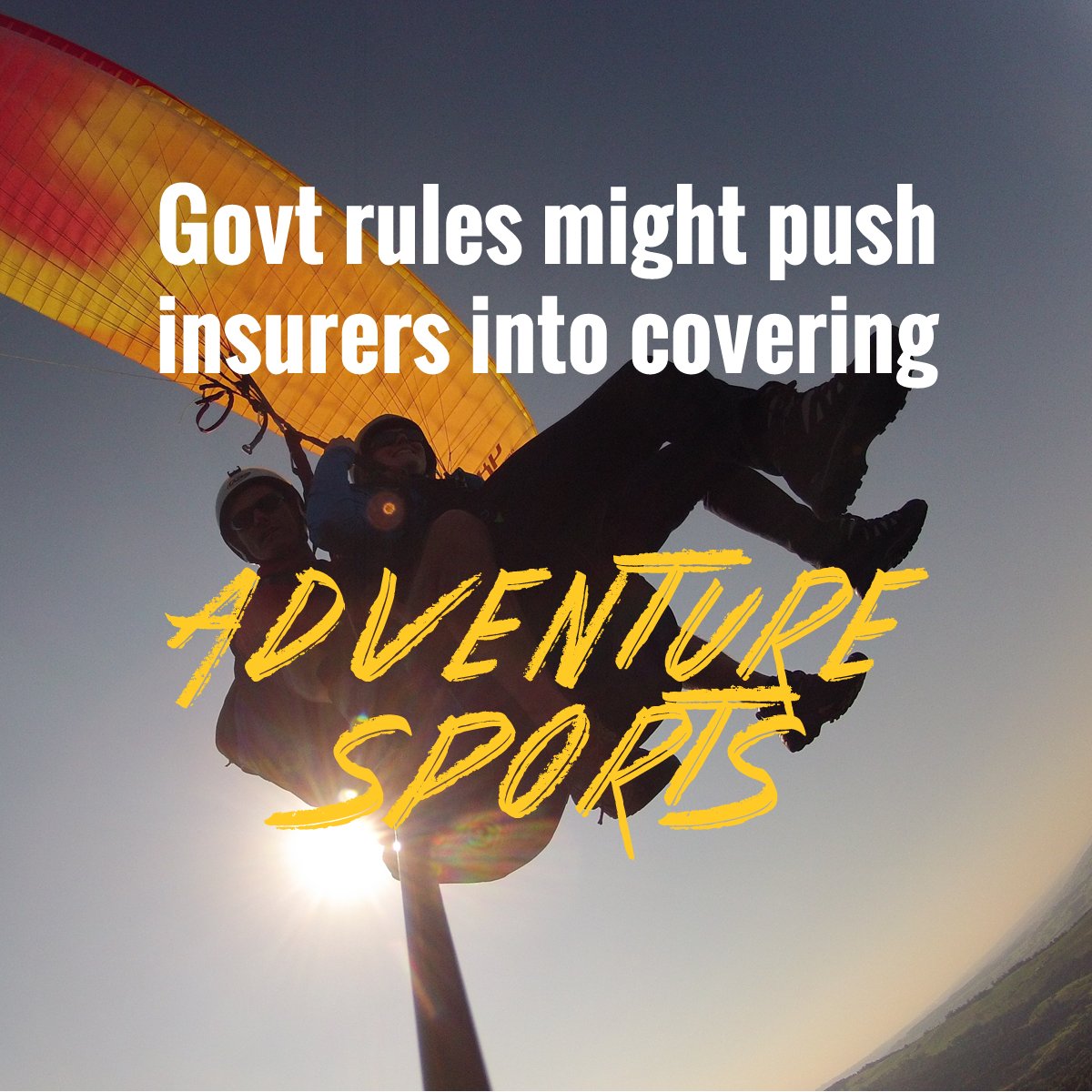 ParaglidingInd's tweet photo. Govt rules might push insurers into covering adventure sports

TIMES OF INDIA - https://t.co/sT8iV1Iv8Y

#paraglidinginindia #paragliding #adventure #insurance https://t.co/SLLB6bw6HO
