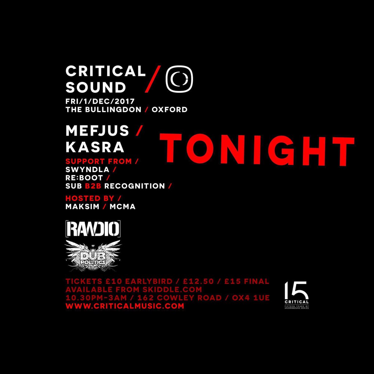 #RAVEDAY 🔥🔥🌶🌶 <a href="/kasracritical/">Kasra</a> <a href="/martinmefjus/">MEFJUS</a> <a href="/CriticalMusic/">Critical Music</a> <a href="/TheBullingdon/">The Bullingdon</a> 🔥

#oxford #dnb #Friday