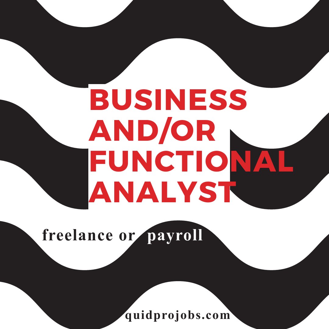 QuidProJobs's tweet photo. Consultancy house is hiring freelance/payroll #BusinessAnalyst, who masters #ScopeCreep and adapts easily to changing environments. Empathic listening is in his/her DNA and the comfort zone is not where the magic is happening #JoinTheReferenceClub https://t.co/pBDlxudCiJ