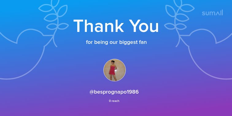 Our biggest fans this week: @besprognapo1986. Thank you! via sumall.com/thankyou?utm_s…
