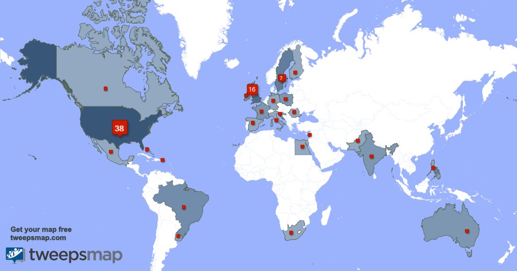 Jullyysss's tweet photo. My followers are in USA(38%), UK.(16%)... Get your map too: https://t.co/YL5gRAqq4h https://t.co/RF4gt8NbZi