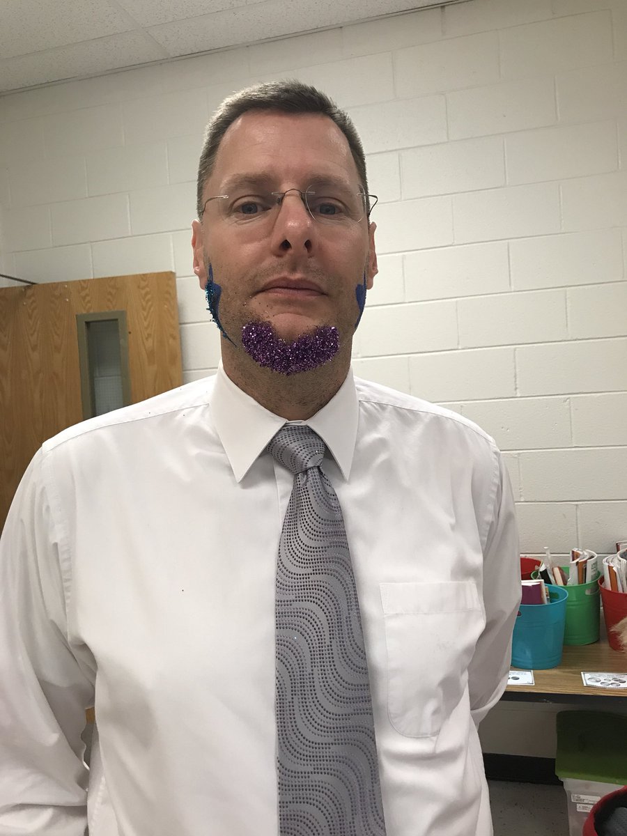 No Shave November at BES raised over $600 for cancer research! Mr Tomlin got glittery! Ms Beatty, Mrs. Lull, and Mr Tomlinsclass fought for th win! Beatty took it! <a href="/DrJRaley/">Dr. Jeremy Raley</a> <a href="/sagGEYER/">Steve Geyer</a> #anythingforthekids!