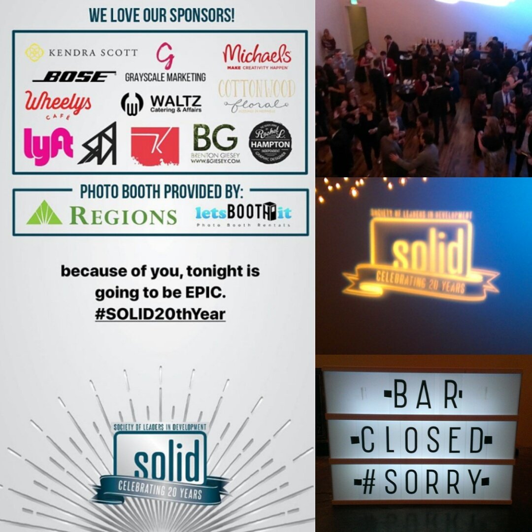 knapptimecreate's tweet image. Proud to sponsor @solidnashville's 20th year anniversary bash last night! What a night! #epic #solid20thyear