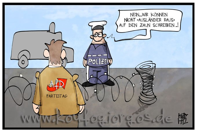 Polizeischutz und Stacheldraht für den #AfD-Parteitag
#AfDbpt
