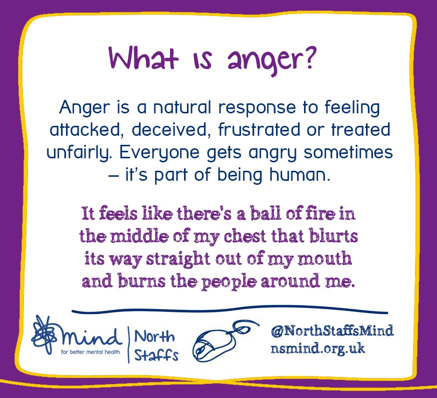 NorthStaffsMind's tweet photo. What is #anger? Here's our definition to help you understand the emotion...
#NationalAngerAwarenessWeek https://t.co/uTw5AGlZKn