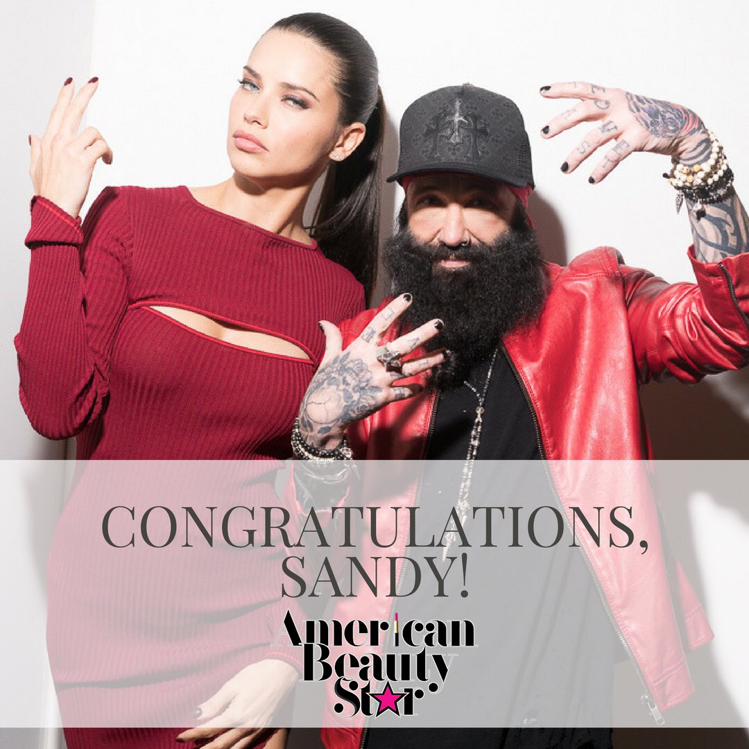 sandyshag's tweet photo. @AmBeautyStar First season winner @sandyshag from @SHAGBOSTON  with host @VictoriasSecret supermodel @AdrianaLima @lifetimetv https://t.co/JCPh1QeLhX