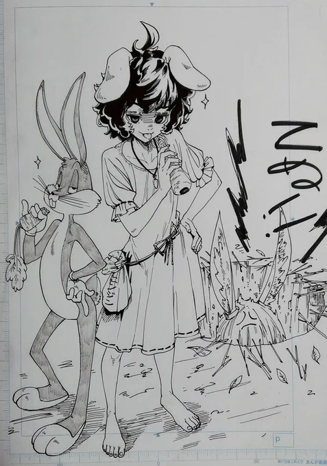 #深夜の真剣お絵描き60分一本勝負
てぬ&バッグス・バニー
this means war! 