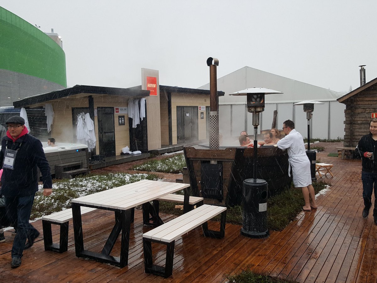 GideonSmartHome's tweet photo. Forget about elevator pitches! The Hot thing (literally) now is the Sauna&amp;Bath Pitches! 🤣
#Slush17 #SaunaPitch #Sauna #Helsinki #OMGIDEON #GideonSmartHome https://t.co/ZYRPosBlKi
