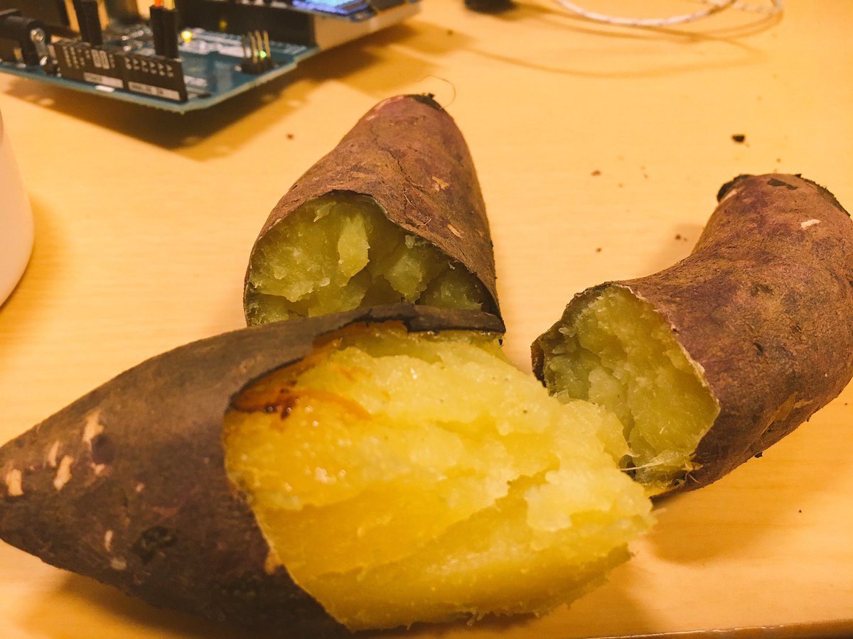 SteveKasuya2's tweet image. おいしい焼き芋焼けた😋 #Arduino焼き芋機