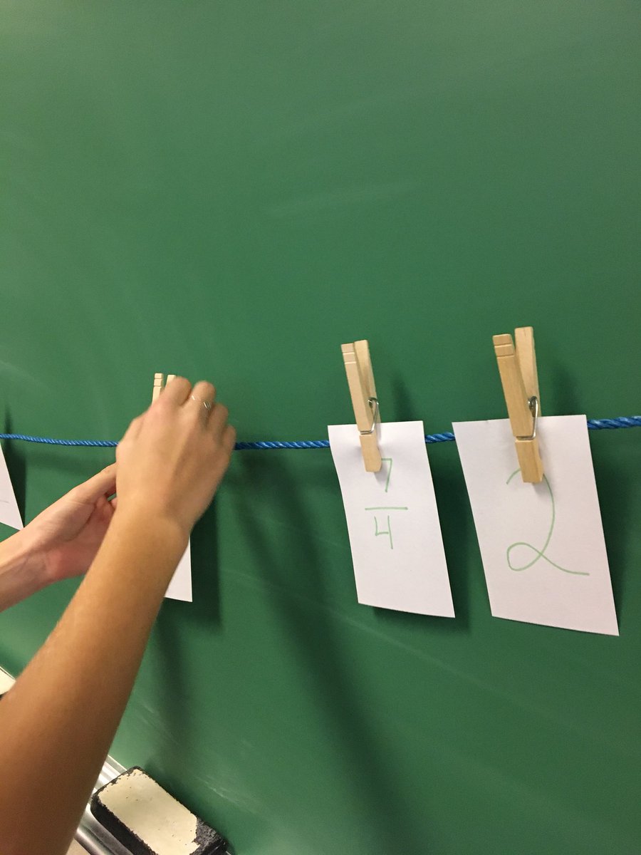koala_610's tweet photo. SLOT review on ordering decimals and fractions on a clothesline number line #wilsonsouthern #wilsonsd #numberline https://t.co/CxE3Peaa0y