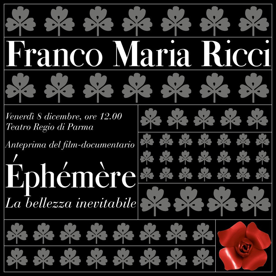 LabirintoMasone's tweet photo. Venerdì 8 dicembre 2017 al Teatro Regio di Parma festeggeremo gli 80 anni di #FrancoMariaRicci. Sul palco Vittorio Sgarbi e Mario Lanfranchi; a seguire, la prima del documentario "Éphémère - La bellezza inevitabile" https://t.co/QYTKHlzsgK https://t.co/qqhp4qIoZt