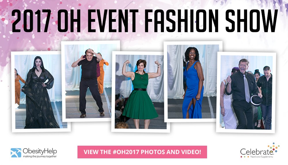 obesityhelp's tweet photo. You’re going to LOVE the #OH2017 Fashion Show photos & video starring 32 #WLS models with a combined loss of 5,490lbs, sponsored by @CelebrateV! Check out the pics & video with @MsRosieMercado & @DrNowzaradan! https://t.co/0W70AN66WI https://t.co/1niqwOT5vl