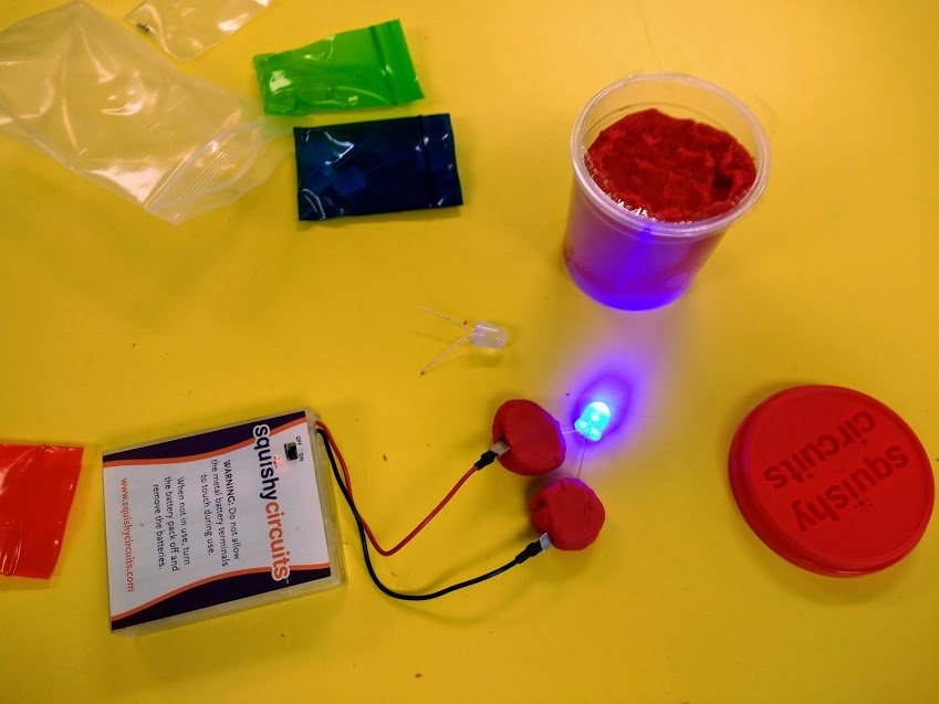 ArtyAmyC's tweet photo. Trying out Squishy Circuits with my first graders this morning. Any tips? #squishycircuits #edtech207 https://t.co/oVk1EDhuPv