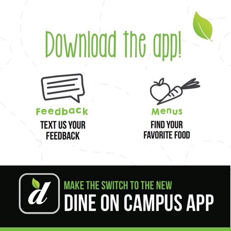 PC_EATS's tweet image. Have Menu Questions? Want to give Feedback? Want to Know Our Management Team? Vote on Your Student Choice Options? Download our APP!