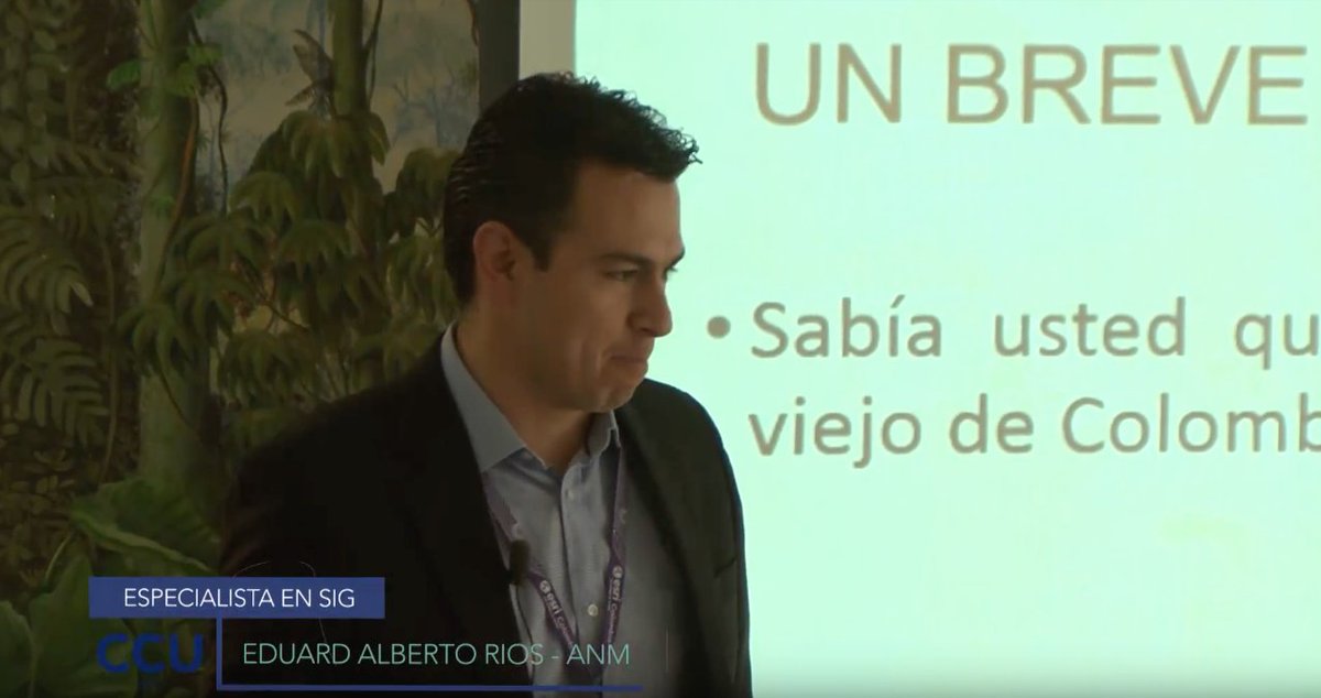 EsriColombia's tweet photo. Vea aquí la charla de Eduardo Alberto Ríos de la Agencia Nacional de Minería en la #CCU2017 #Mapasquemuevenelpaís  https://t.co/aeEyXOXn0C https://t.co/m2pGUR2j9Q
