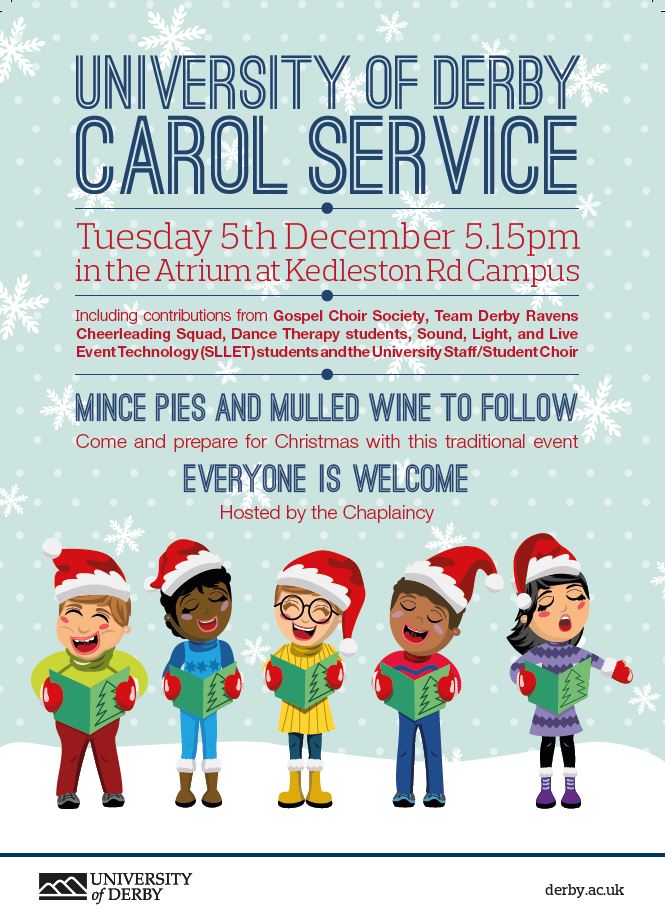 It's officially 24 days till Christmas!⛄️ Get festive with <a href="/UODChaplaincy/">Derby Uni Chaplaincy</a> and many more with carols, mince pies🥧 and mulled wine🍷on 5 Dec!