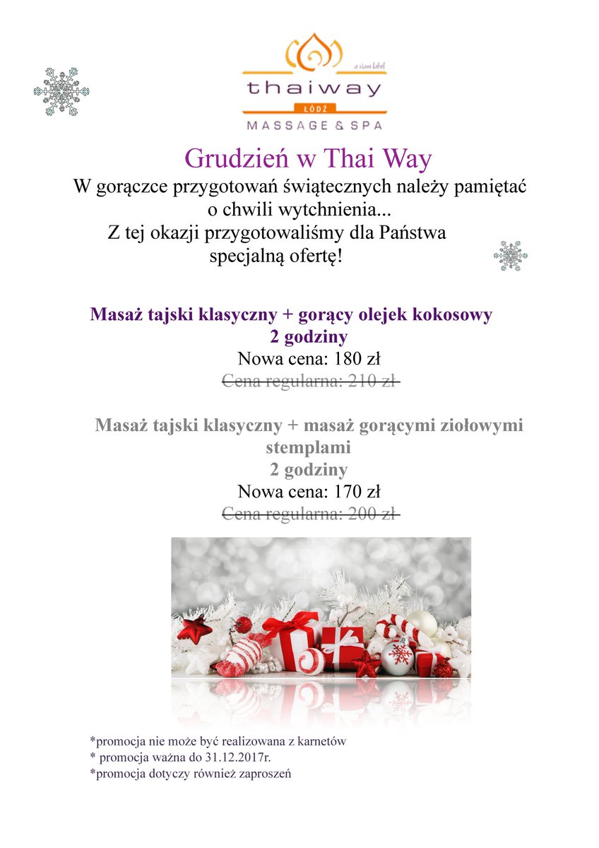 ThaiWay1's tweet photo. Drodzy Państwo, zapraszamy do skorzystania z naszej grudniowej promocji :) Jednocześnie informujemy, że już wkrótce pojawią się w naszej ofercie specjalne zestawy świąteczne, którymi będą mogli Państwo obdarować najbliższych:) 🎅🎄����❄️
Rezerwacje telefoniczne: +48 664 850 000📞 https://t.co/8IzNtCg7dq
