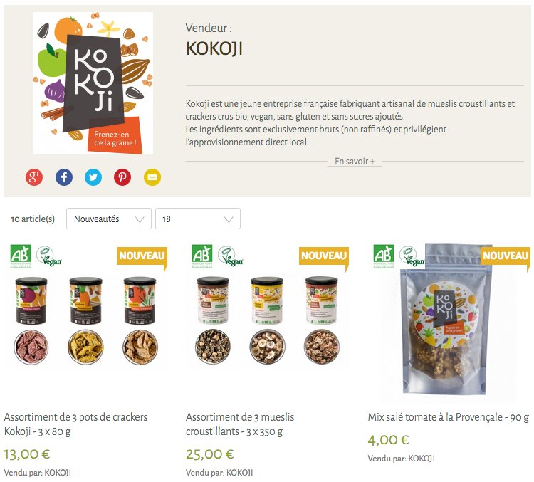 Sevellia's tweet photo. [NOUVEAU VENDEUR] Découvrez @kokoji_food fabriquant #artisanal de #mueslis croustillants et crackers crus #bio, #vegan, sans #gluten et sans sucres ajoutés. 

https://t.co/RsApXkEYp4 https://t.co/77xe0c0GJP