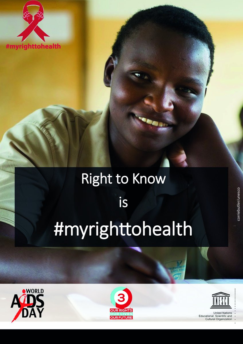 o3unesco's tweet photo. #HIV risk. #myrighttohealth means access to quality #education #WorldAIDSDay
#NotWithoutCSE #YouthSRHNOW #O3Campaign
@unescoROSA @kentbuse @AfriYANBuzz @UNFPA_ESARO @UNAIDS @IPPFAR #IDECIDE https://t.co/UZ49haP490