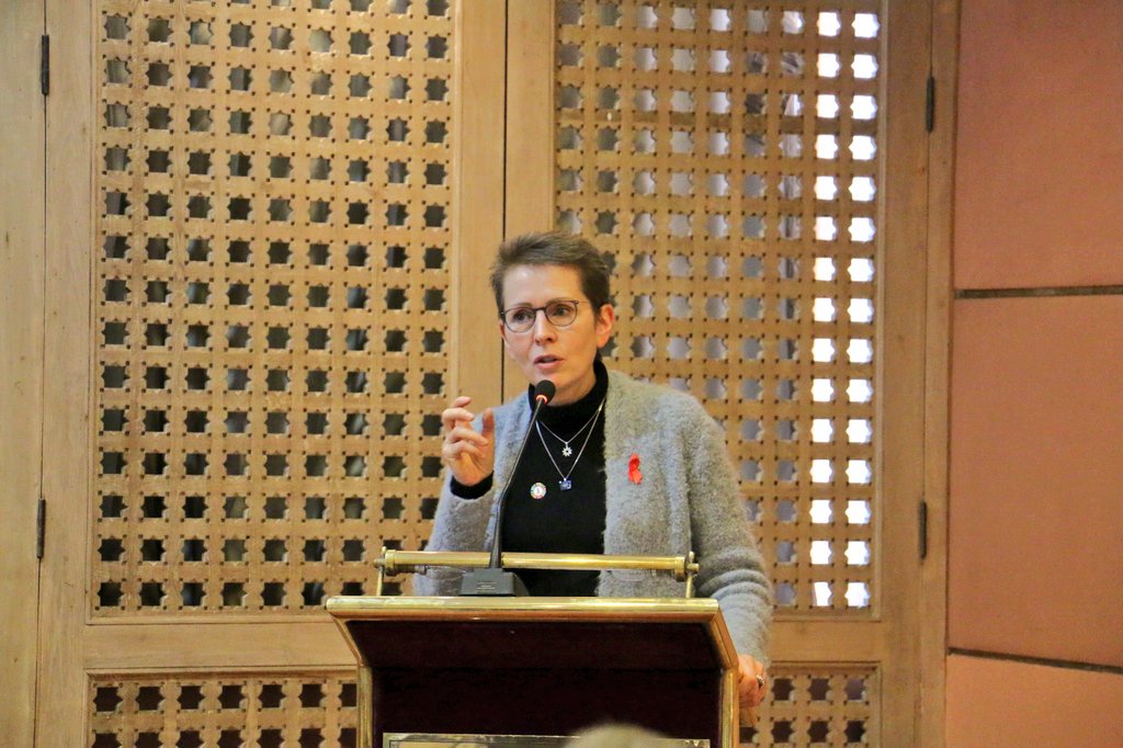 UNDPNepal's tweet photo. Resilience of communities is the resilience of the country...#Nepal cannot afford to have frequent large scale disasters that erase hard-won development gains, which is why strong #DRR framework is vital: UN RC @valerie.julliand at #PFRNA launch https://t.co/Qy6nw0Nwo9