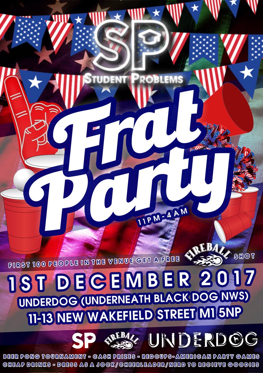 ROOM94's tweet photo. We'll be at the @StudentProblems Frat Party tonight in Manchester at @Underdog_MCR - come party with us!! 11pm - 4am 👀 https://t.co/zIS5jMQuBE