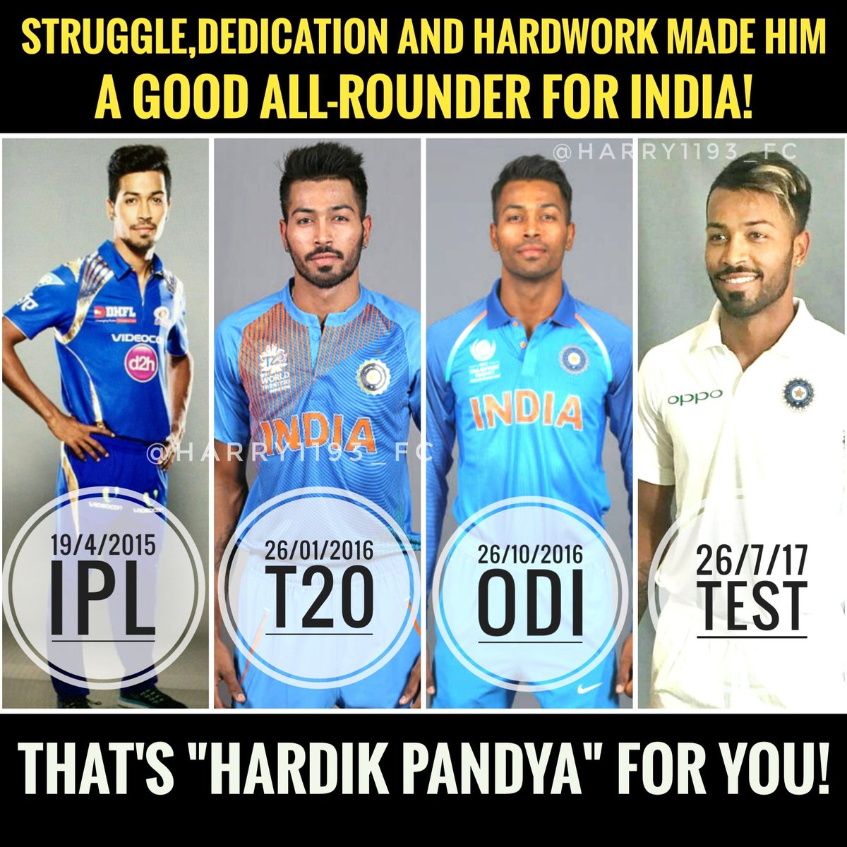 KingKohliii18's tweet photo. Believe Me Guys he is just 24 year's Old!❤😍
And turning out be the best all rounder for team India!❤🇮🇳
#perfectallrounder
That's Hardik Pandya for you!😇❤
#hardikpandya https://t.co/u7NWn67786
