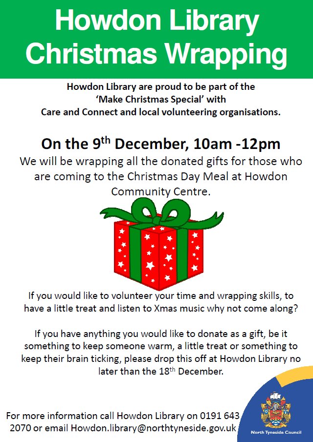 Howdon library have got loads of fantastic festive activities happening this month. Can you spare some time to help others?  Feeling creative to make Christmas crafts? Or just take a moment from the madness to watch some Christmas cartoons.