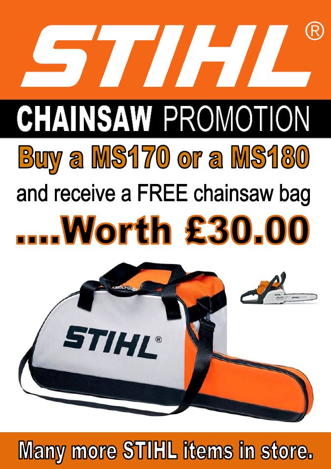WESTPOINT01209's tweet photo. Buy a STIHL MS170 or MS180 Chainsaw from @WESTPOINT01209 and receive a FREE 😀 chainsaw bag worth £30.00. We also have many more items in store ready for Christmas 🌲🎅. Clothing, key rings, models and more so be quick...😉 https://t.co/v7X1hrJVxW