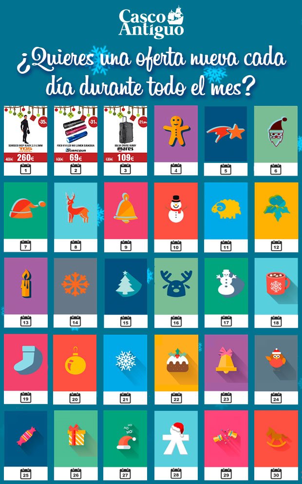 Casco_Dive's tweet photo. ¡Ho-ho-ho!... Llegó Diciembre y ya está aquí nuestro tradicional calendario navideño: desde hoy, ¡todos los días una ofertaza nueva! https://t.co/jxupr8hFyQ https://t.co/y857OBXvT3