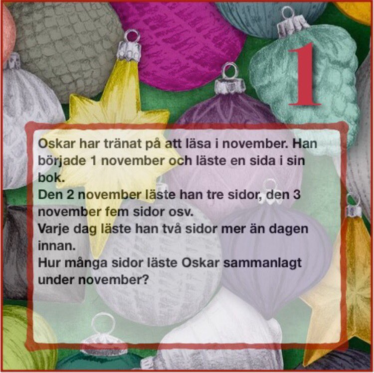bMathJacAxd's tweet photo. Äntligen!! Här är första luckan i årets upplaga av #NämnarensAdventskalender. #NCMadvent17.

https://t.co/X9ZUgAYRYj https://t.co/A1SRK4a2KS