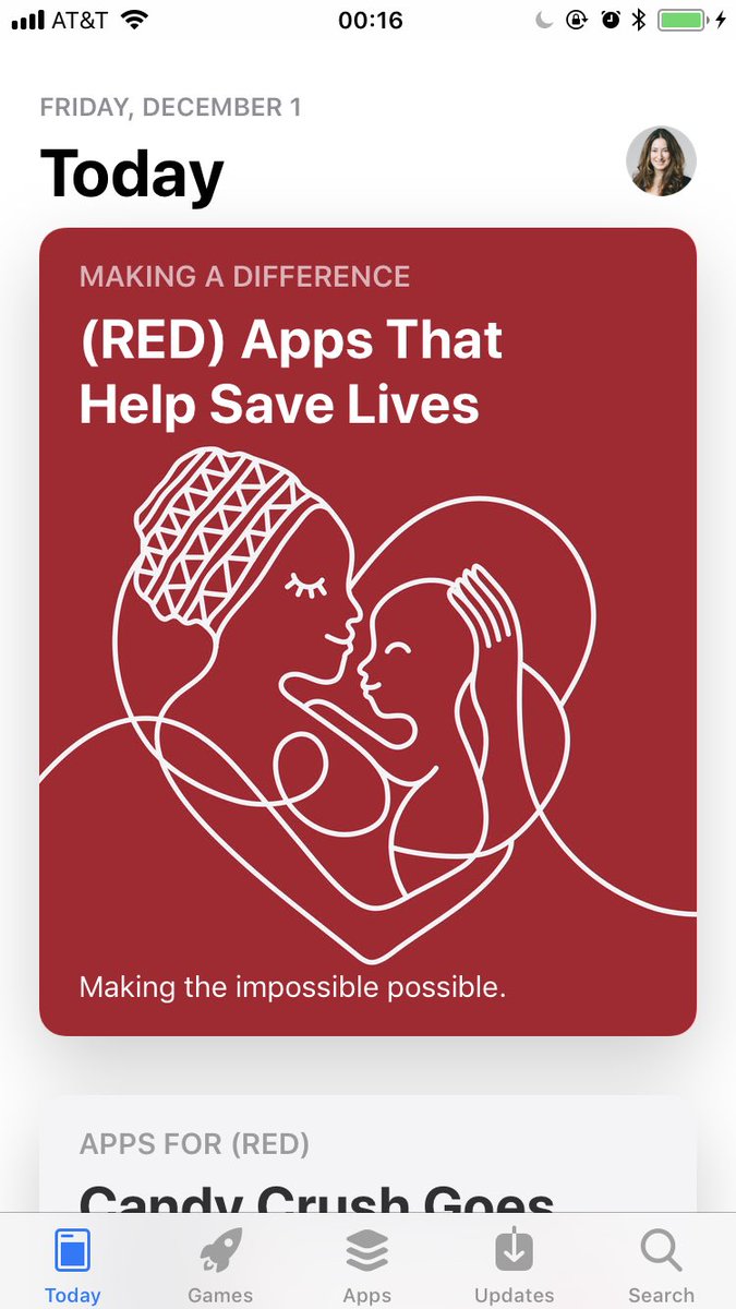 Chrysi's tweet photo. Hello @AppStore. Good to see you again.
Thank you Apple for all you do in @RED’s fight to #endAIDS. To date Apple has raised $160 MILLION & counting.
Today is World AIDS Day #AppsForRED #RED #ShopRED #LoveRED https://t.co/SUYZ7j4pK5