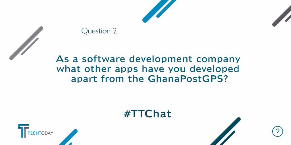techtodaygh's tweet photo. 2. As a software development company what other apps have you developed apart from the @ghanapostgps ? @noafrifa #TTChat https://t.co/EHgxqZOLod