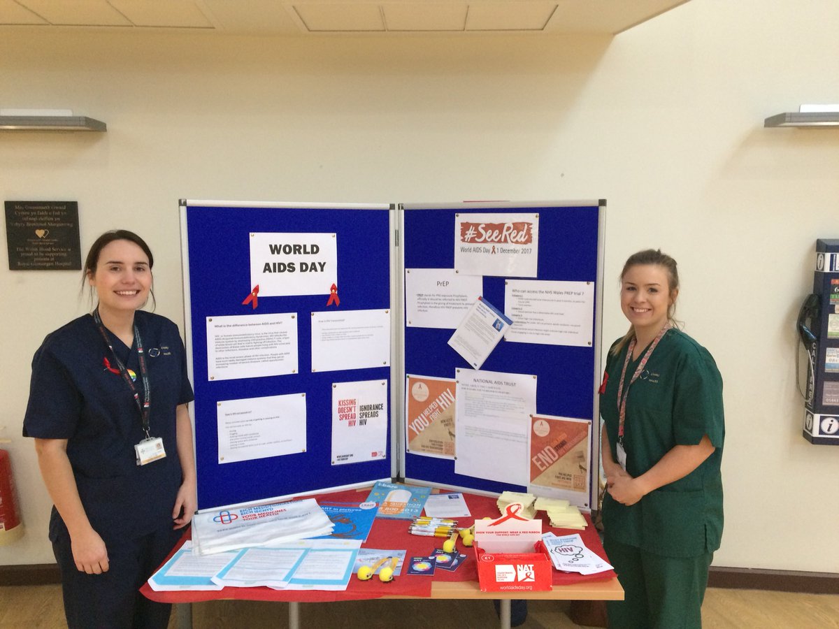 Cwm_TafGynaeISH's tweet photo. Cwmtaf sexual health team supporting World Aids Day  Royal Glamorgan Hospital today @CwmTaf https://t.co/6c048s9srX