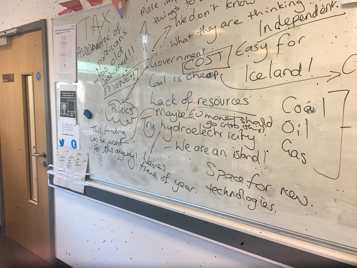 GAA_science's tweet photo. Fantastic discussion today with y10 about why the U.K can’t be 100% reliant on renewable fuels! #futureleaders #politicsandscience #GREAT @GAAshton_news https://t.co/tnZGFdjpVL